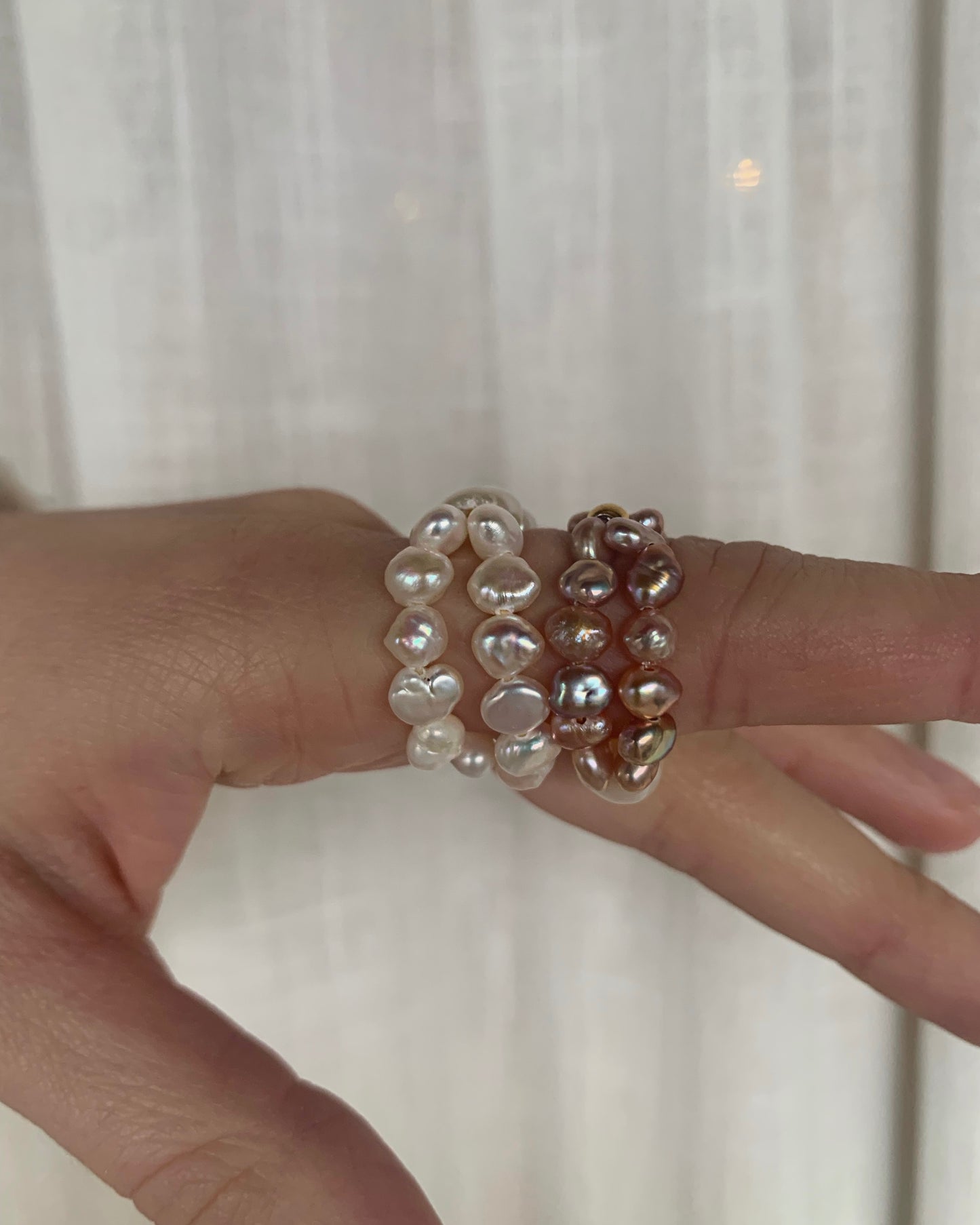 Crossed Pearl Ring